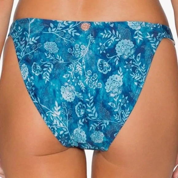 NWT Swim Systems Sunsets High Dive Scoop Bikini Bottoms Medium Ocean Mist Blue - Picture 2 of 4
